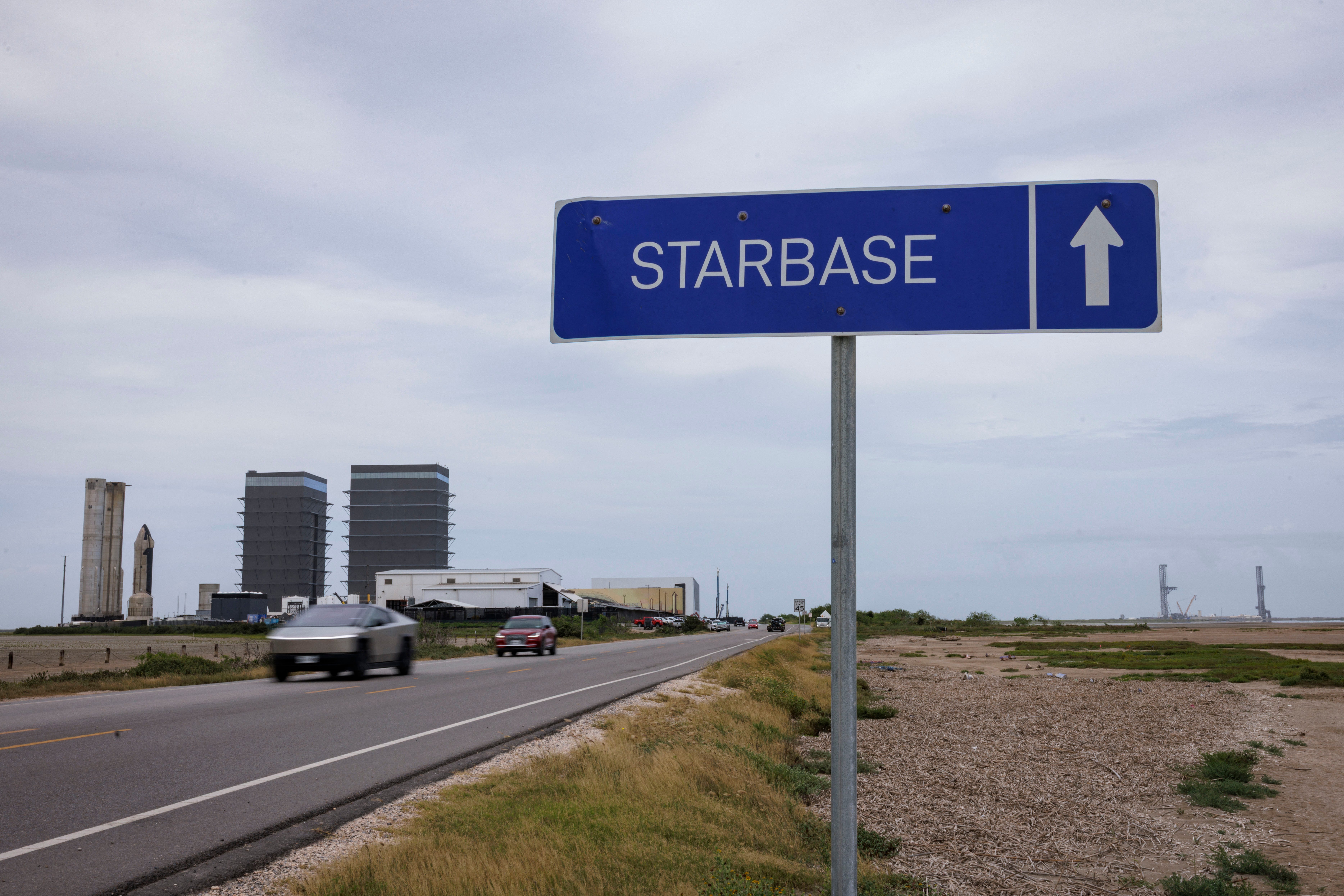 Road sign leading to Starbase