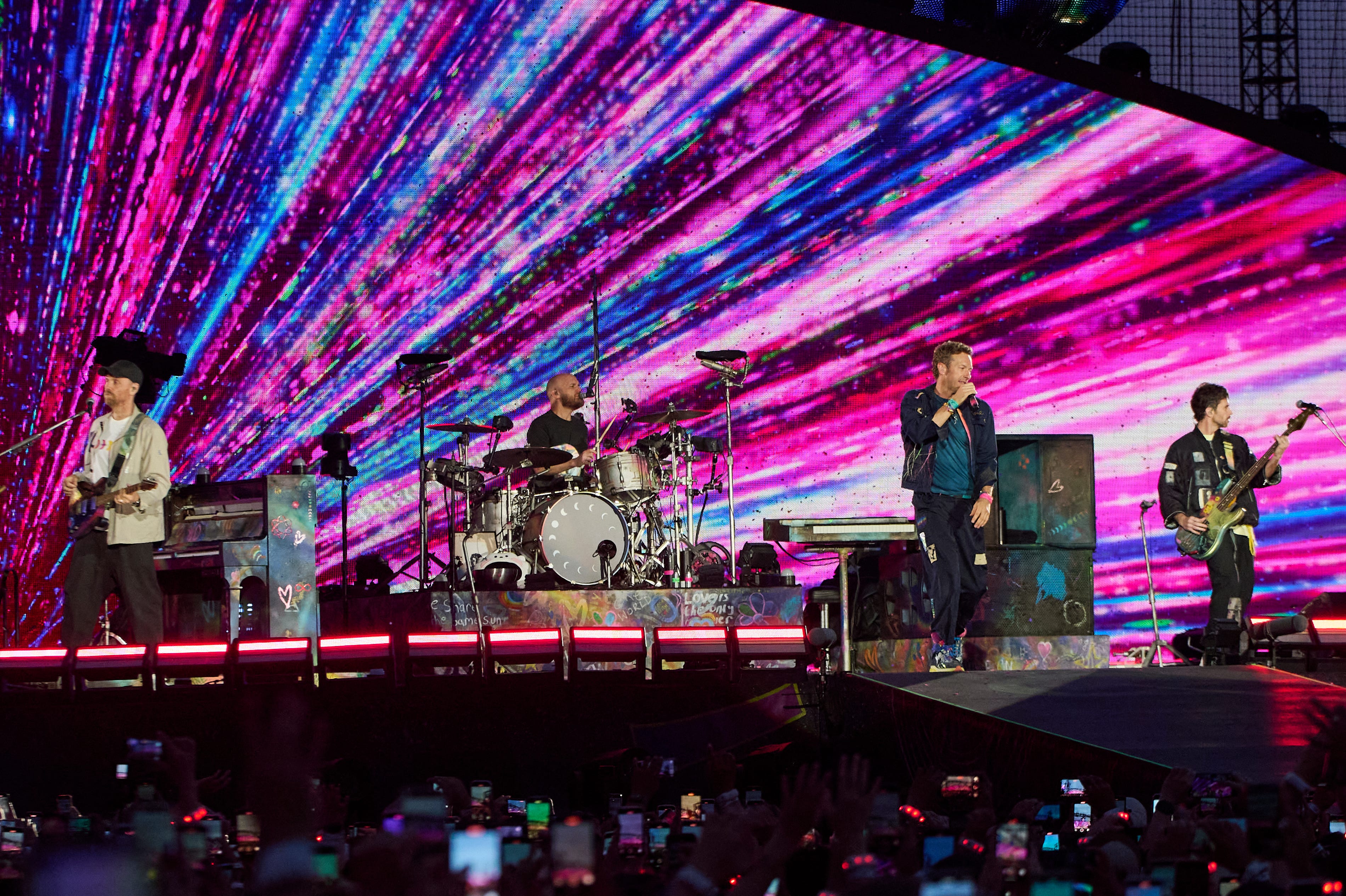 Coldplay performs at a concert