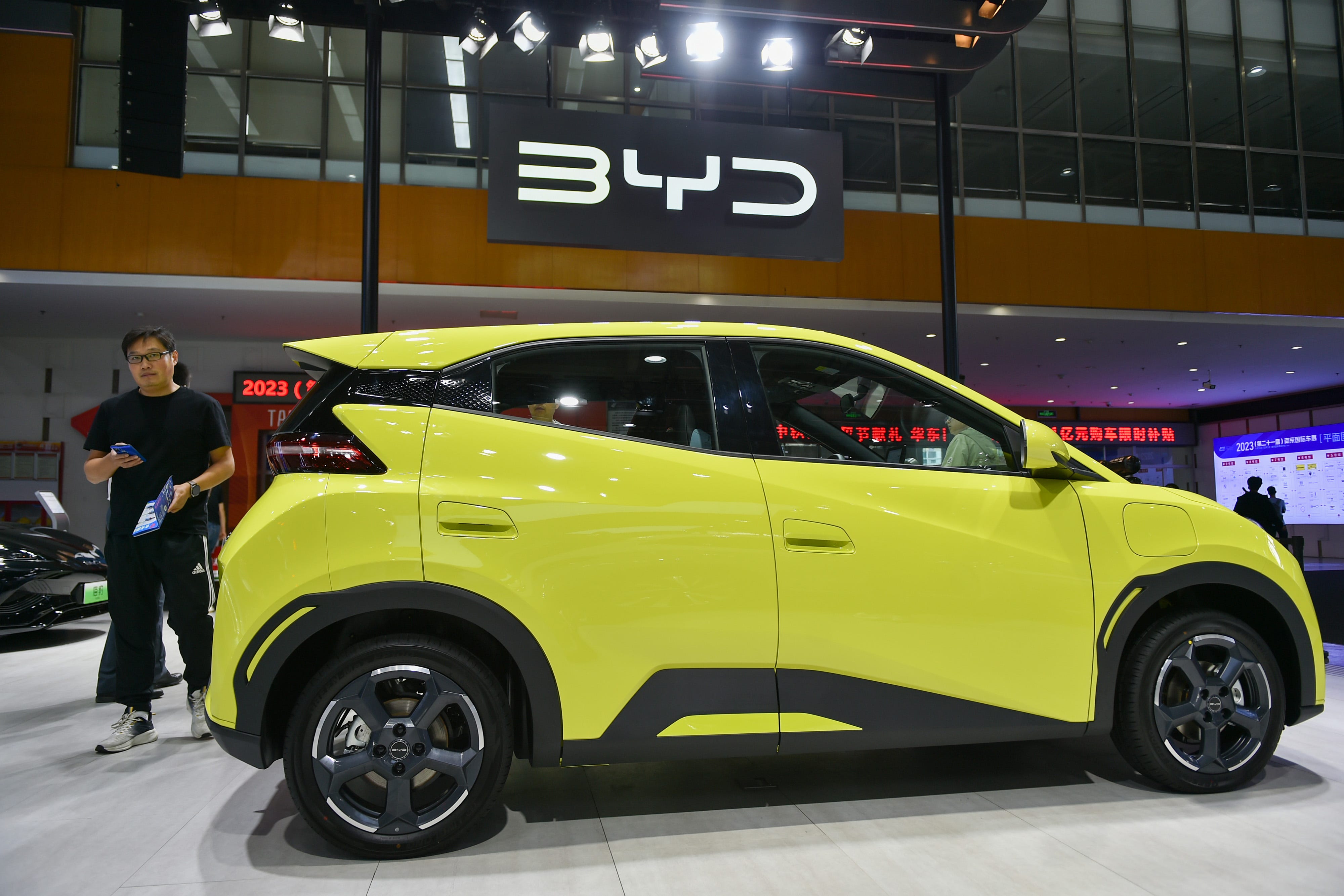 A BYD car on display at the Nanjing auto show in China this month.