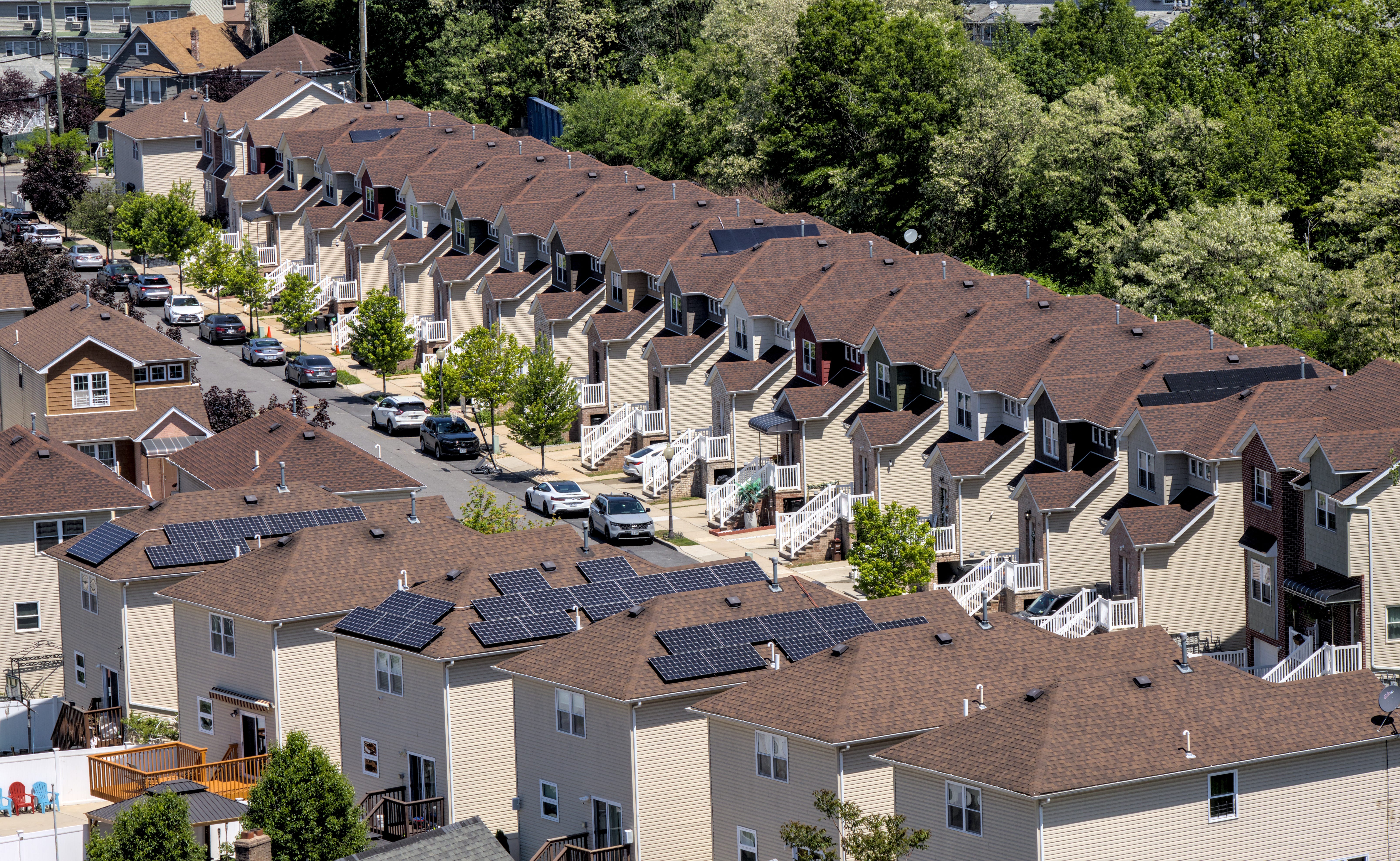 A group of identical homes.
