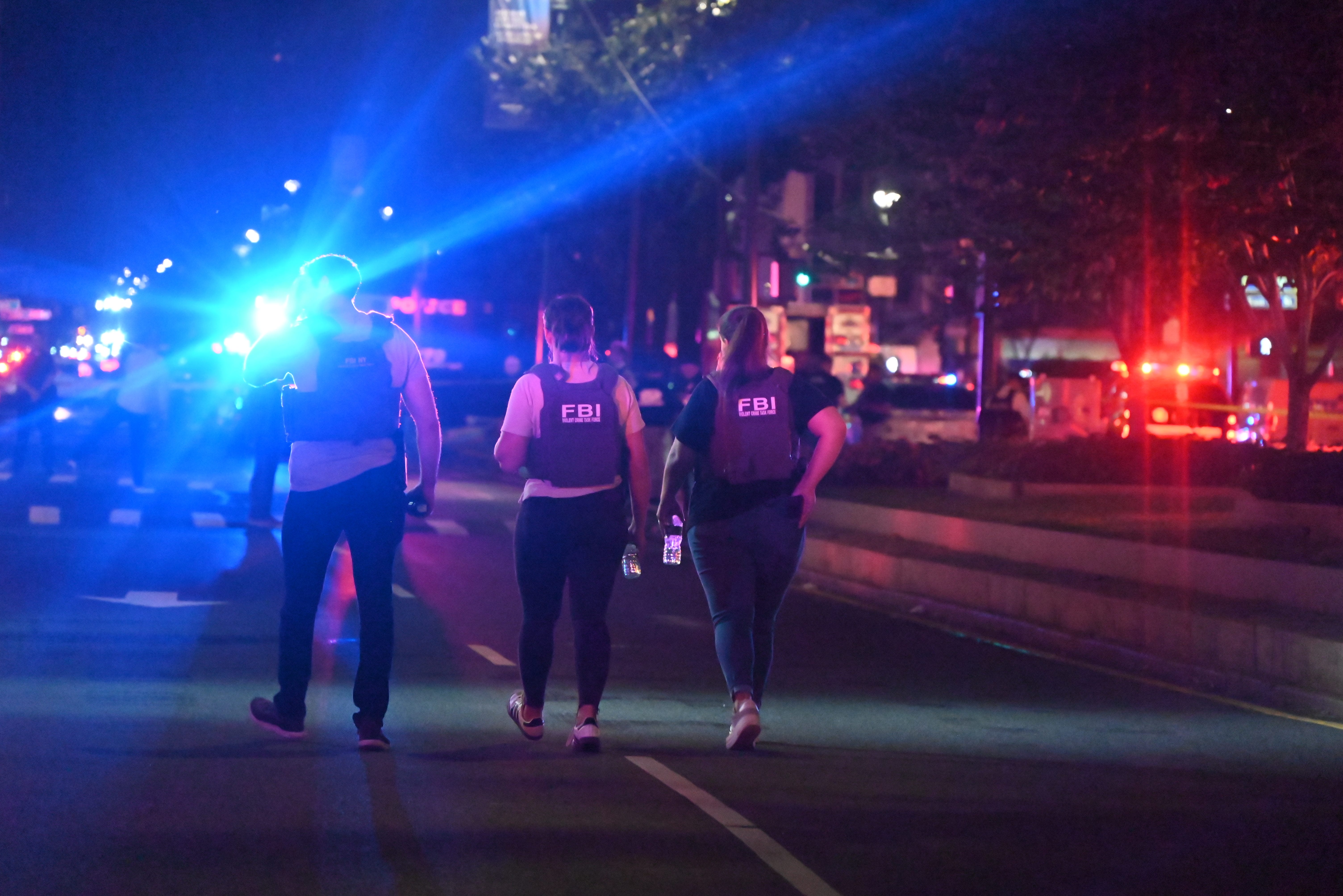 Police on the scene following a shooting in NYC.