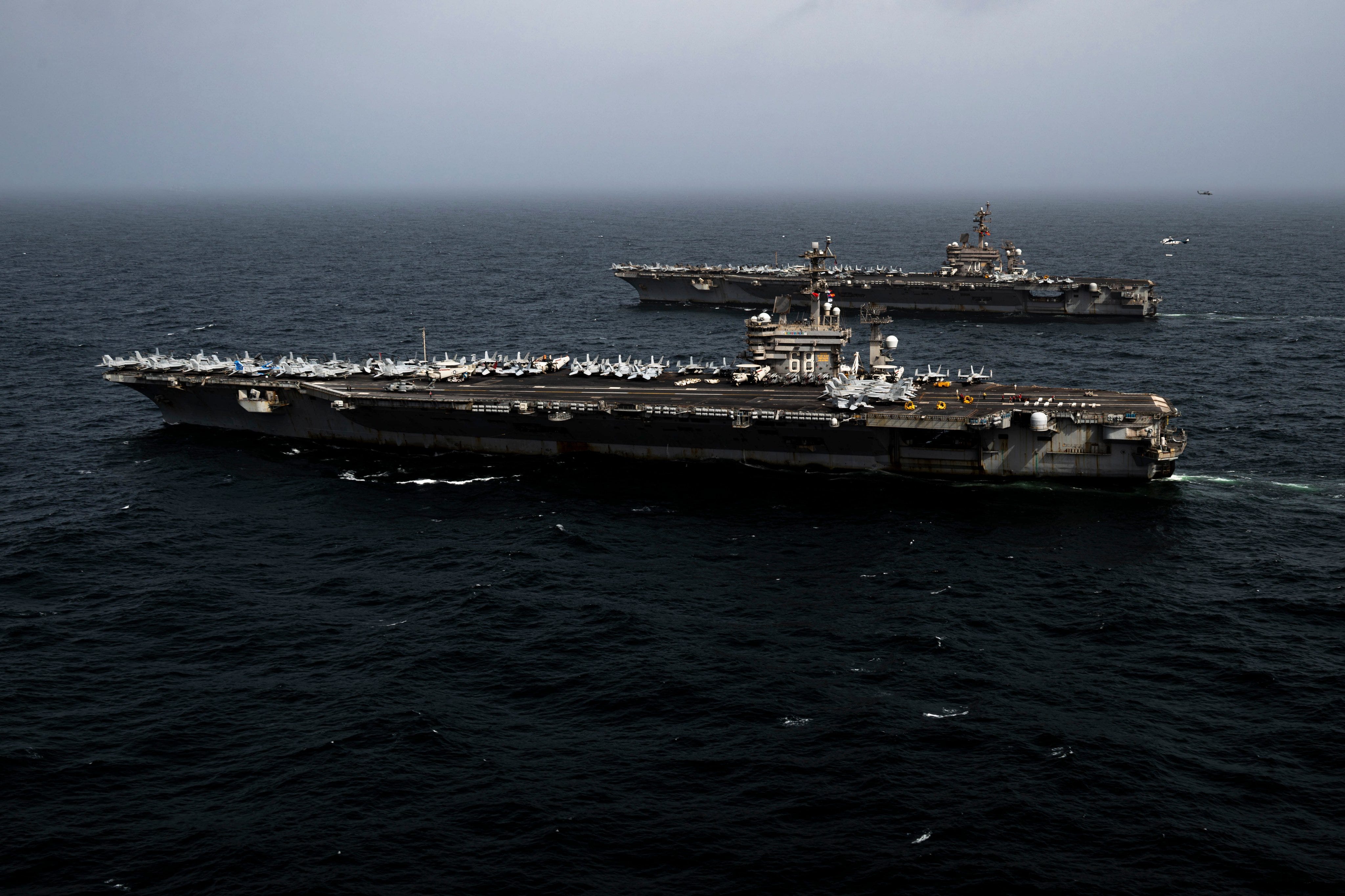 The Nimitz-class aircraft carriers USS Nimitz and USS Carl Vinson operate in the US Central Command area of responsibility.