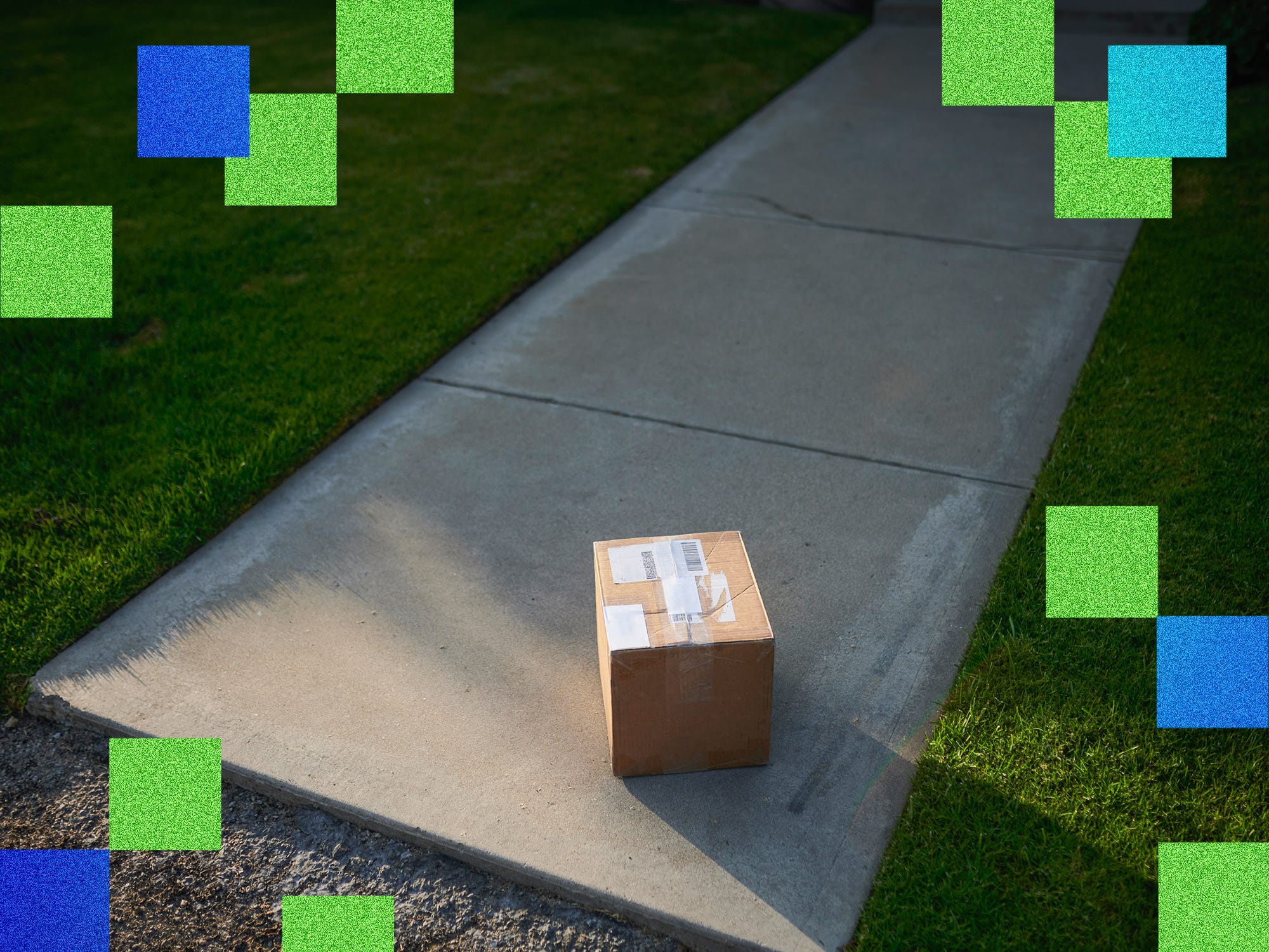 Delivery package in the driveway