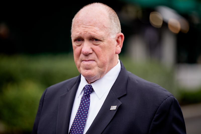 White House border czar Tom Homan speaks to media.