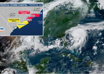 Tropical Storm Chantal strengthens as it nears landfall in South Carolina