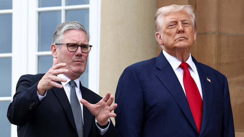 Trump meets British Prime Minister Keir Starmer, on the day of a bilateral meeting at Trump Turnberry resort in Turnberry, Scotland, Britain, July 28, 2025.