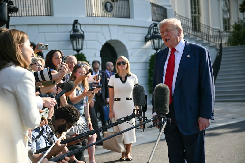 President Donald Trump told reporters while departing the White House on Friday that he is