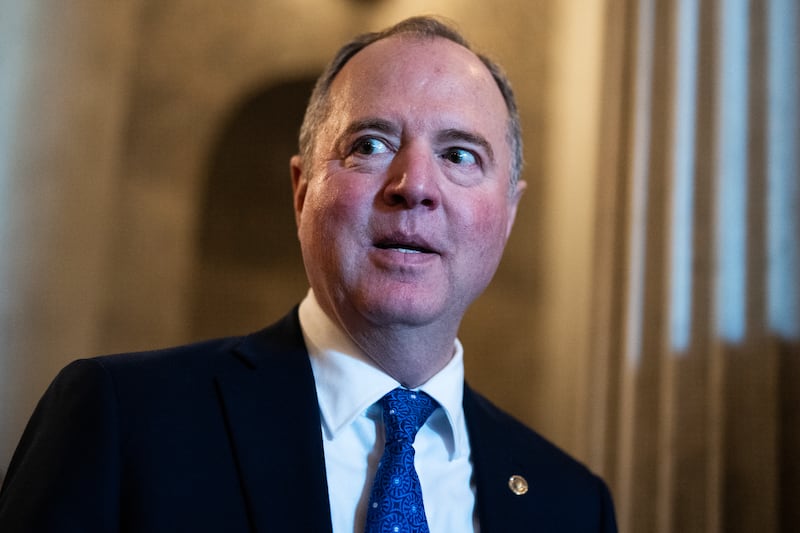 Sen. Adam Schiff, D-Calif., is seen after the senate luncheons in the U.S. Capitol