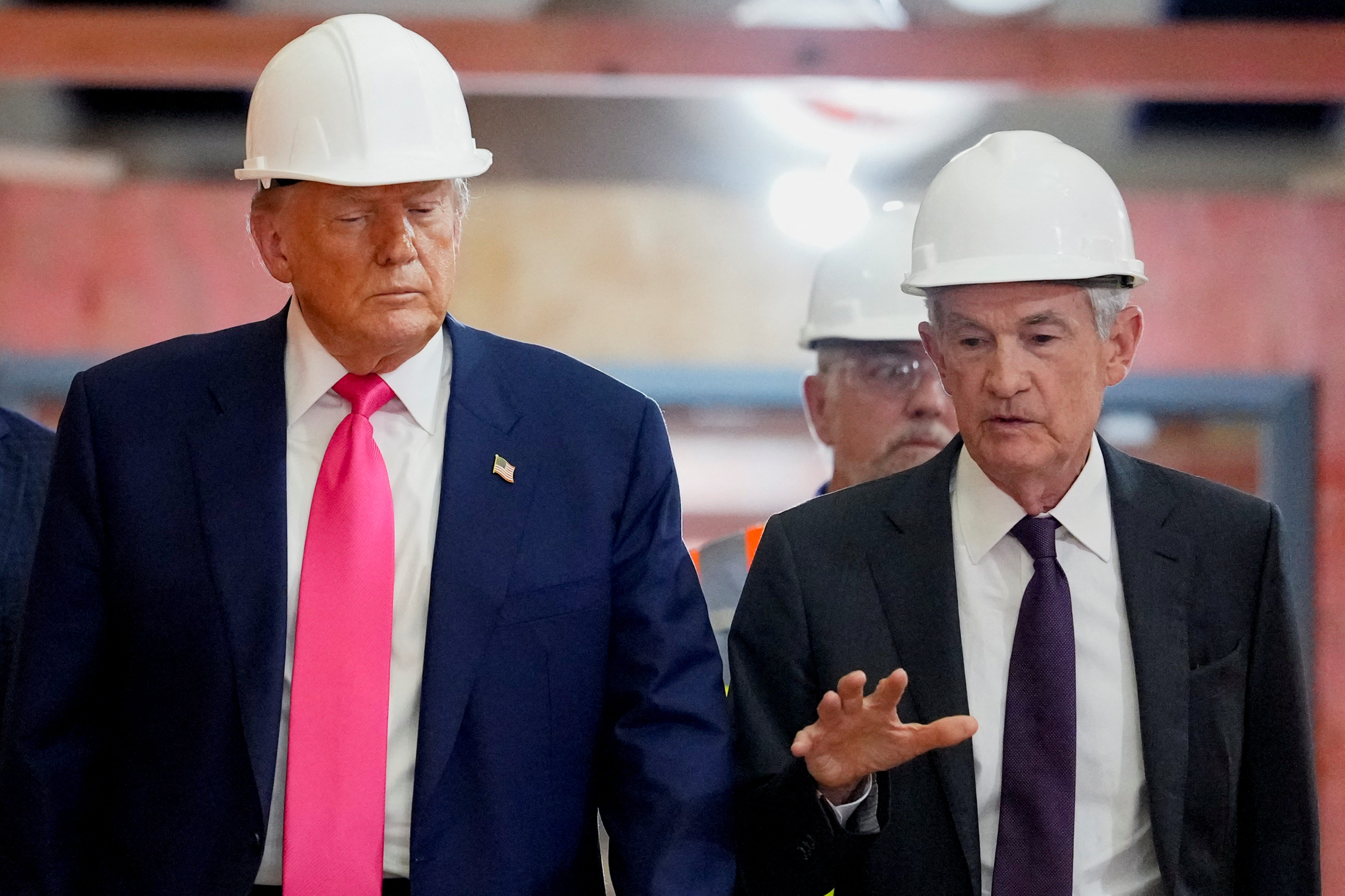 U.S. President Trump tours the Federal Reserve Board building in Washington, D.C.