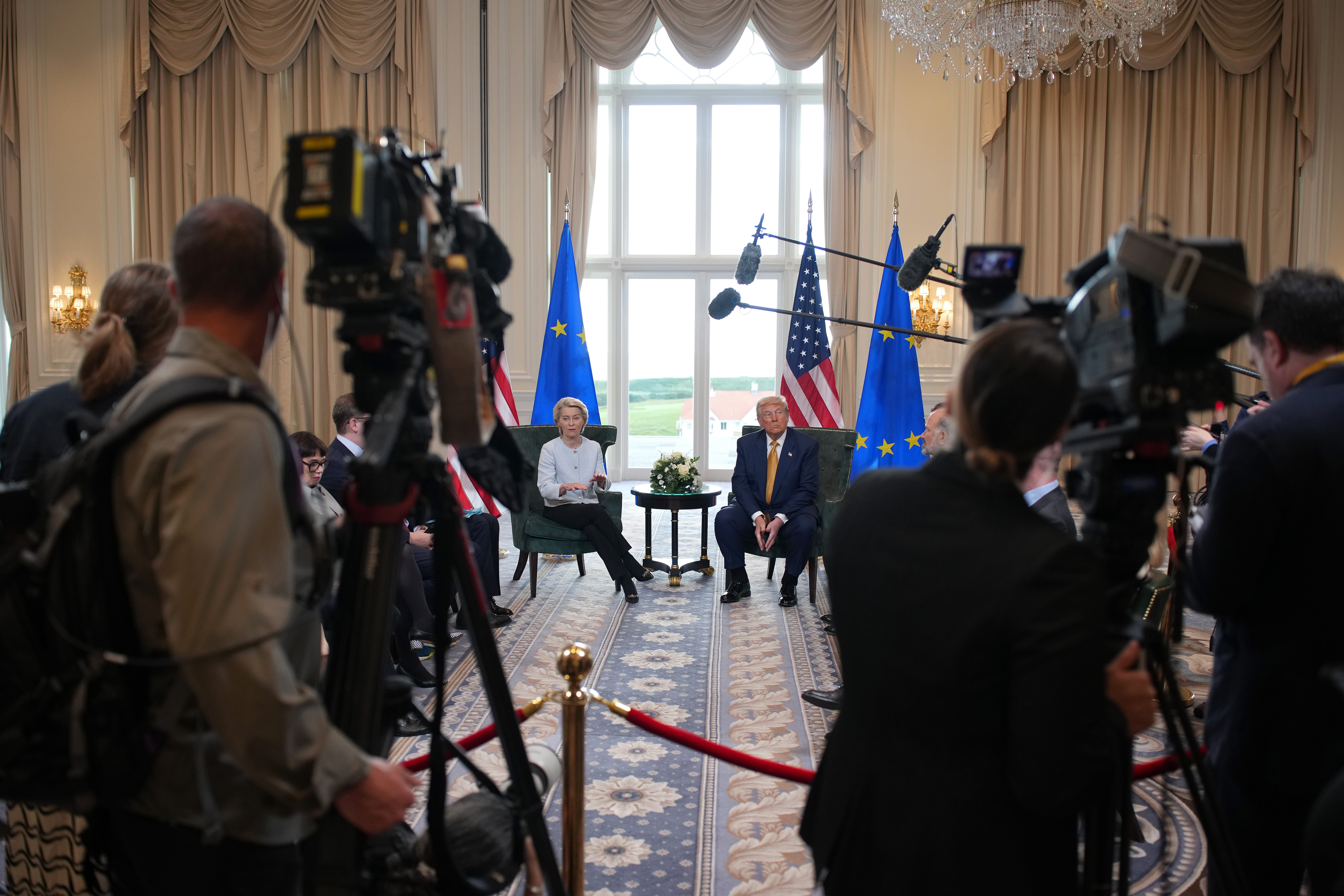 Donald Trump and European Commission President Ursula von der Leyen during trade deal talks in July 2025.
