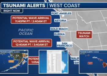Tsunami alerts triggered for Hawaii, Alaska after massive 8.8 quake strikes off Russia