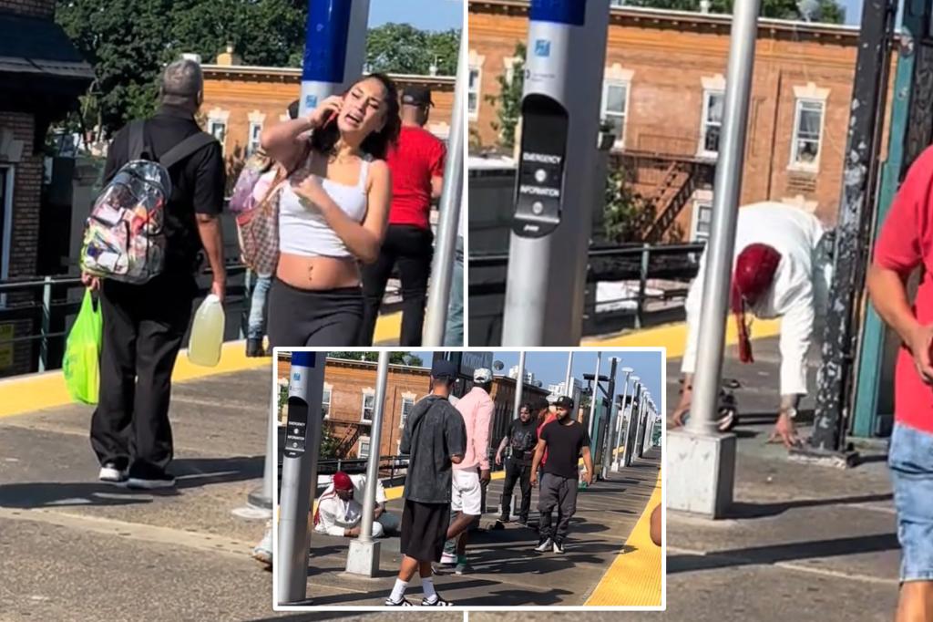 Vigilantes deliver street justice to brute who grabbed, attacked woman on NYC subway platform, dramatic video shows