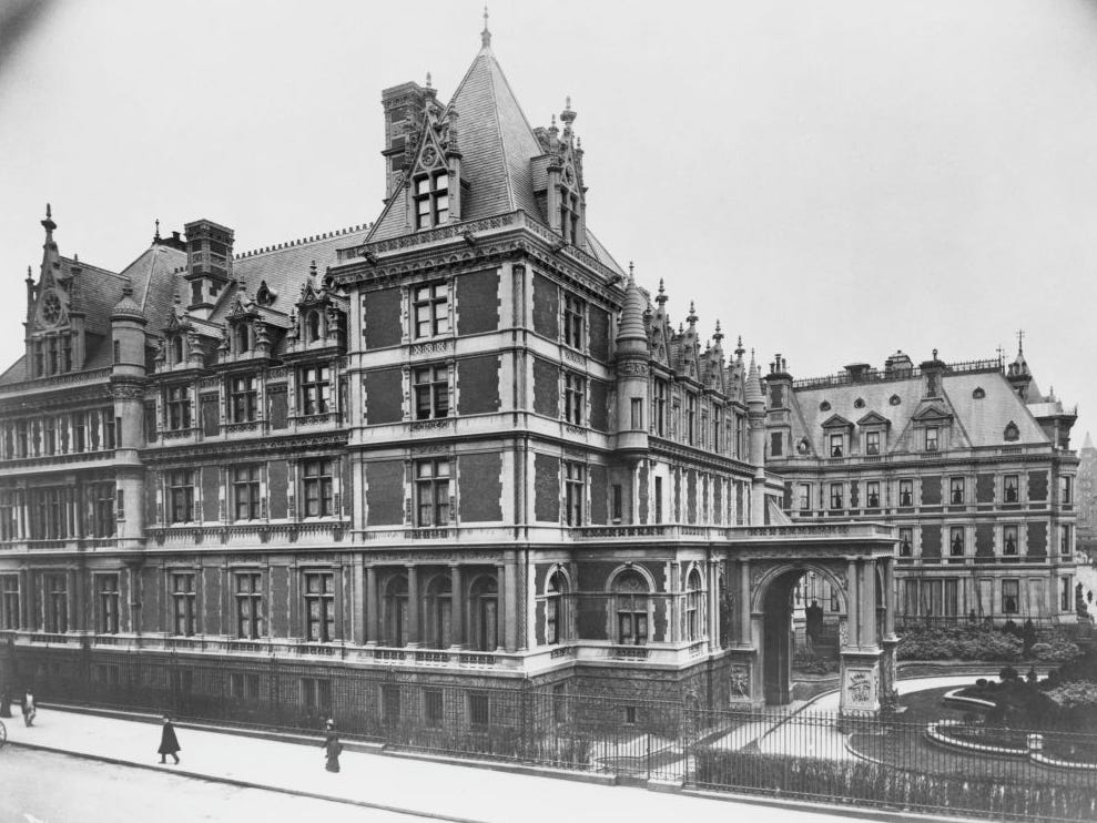 Cornelius Vanderbilt's residence on the west side of Fifth Avenue, between 57th and 58th Streets in New York City.