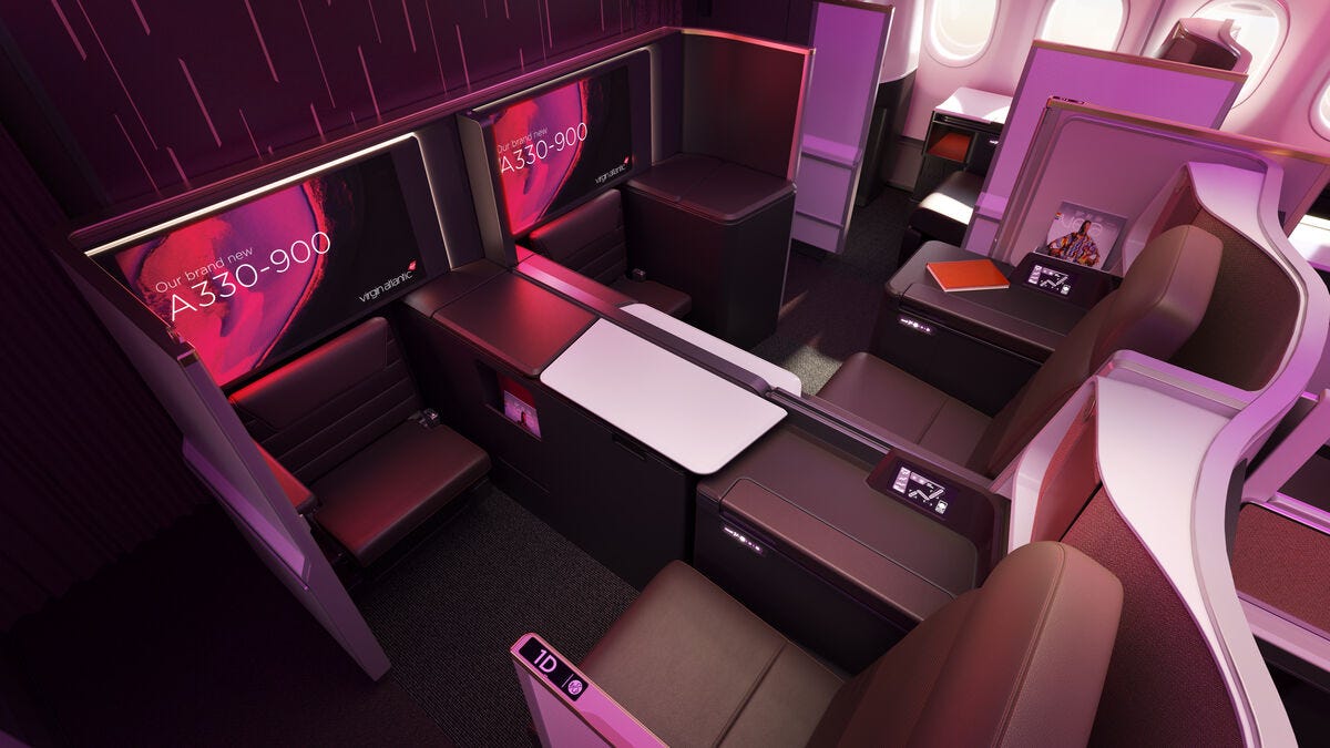 Two retreat suites on board a Virgin Atlantic A330-900neo