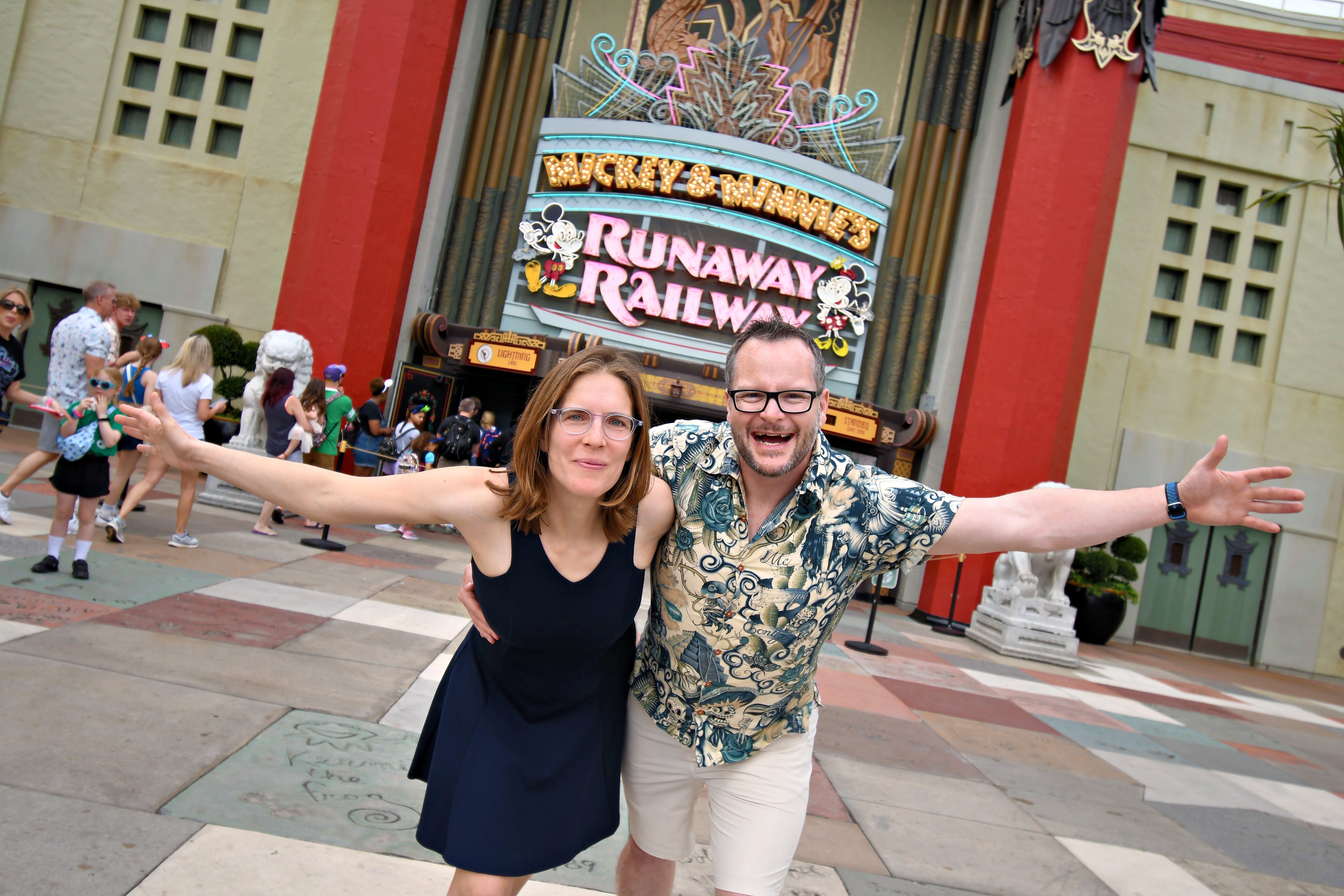 Alan and Katie Donegan outside Disney Hollywood studios