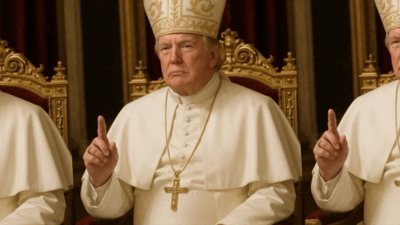MAGA outrage to Trump's Pope Truth Social post.