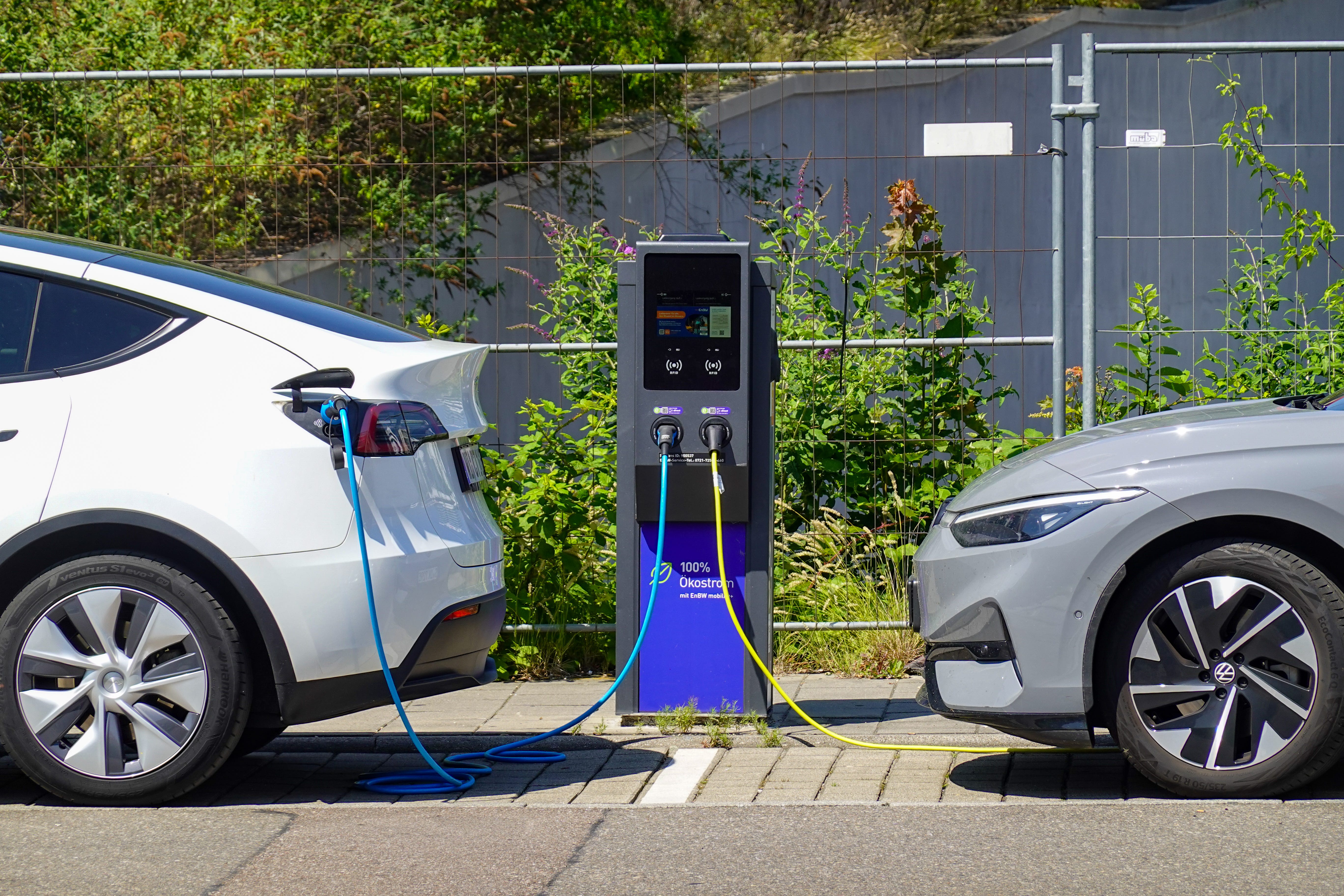 EVs being charged