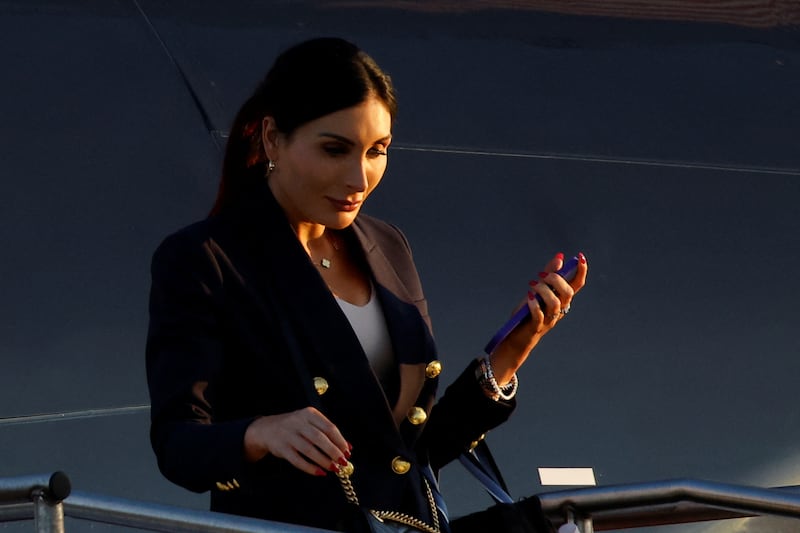Laura Loomer arrives ahead of Donald Trump's debate with Kamala Harris, in Philadelphia, Pennsylvania, in September.