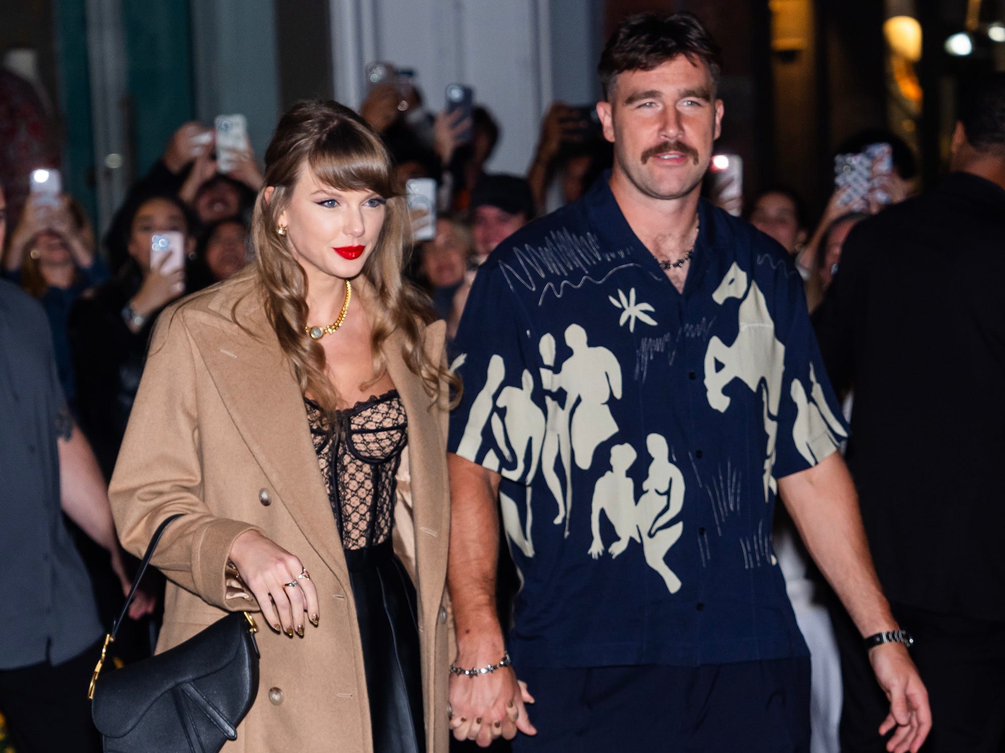 Taylor Swift and Travis Kelce in New York City in October 2024.