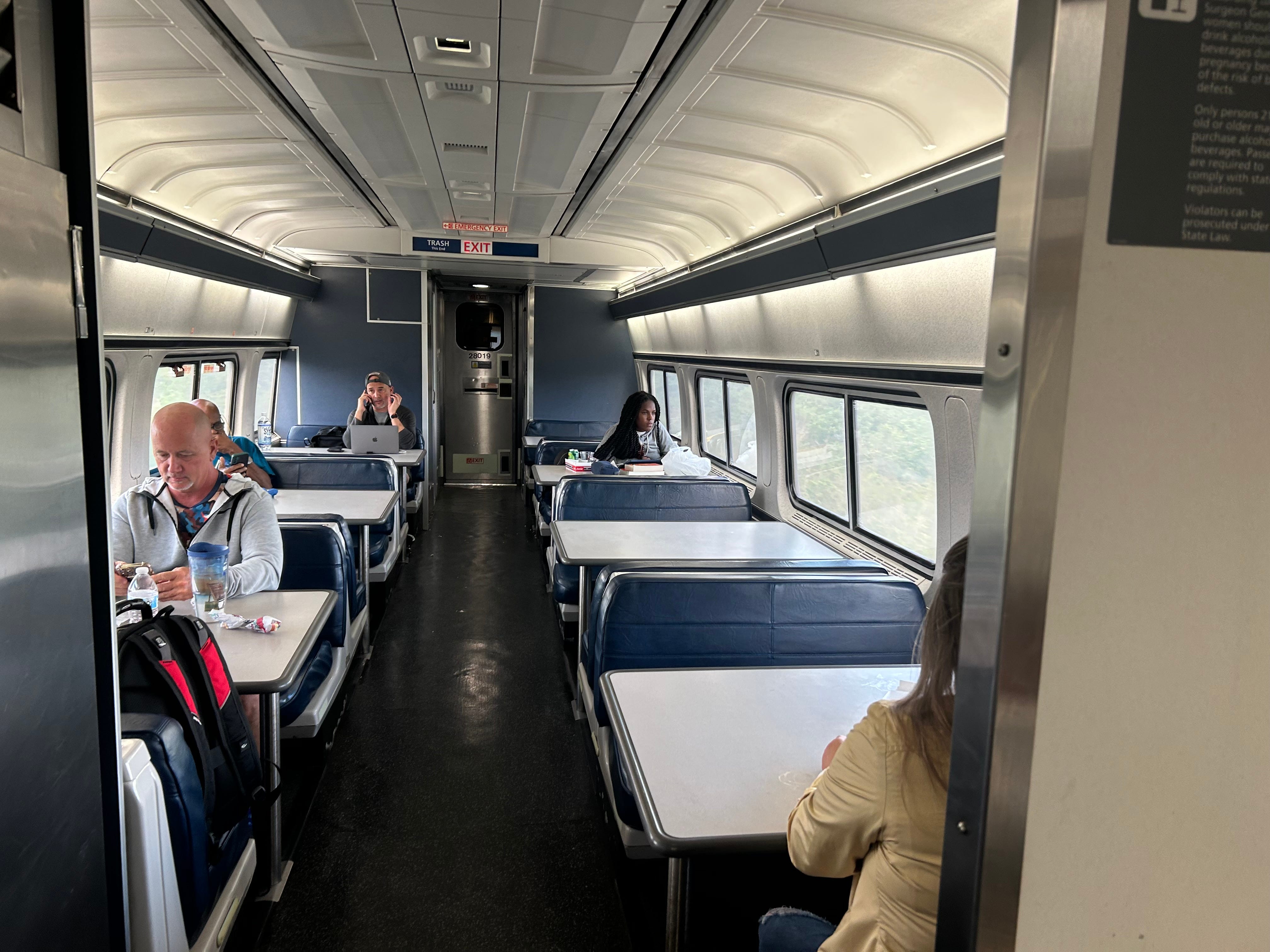 cafe cart on amtrak floridian