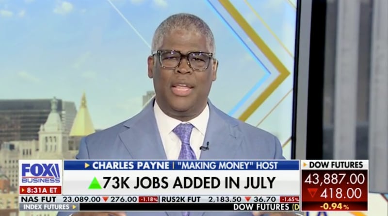 Charles Payne said Fed Chair Jerome Powell was to blame for the poor jobs report last month.