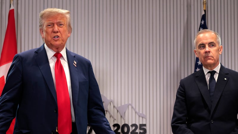 U.S. President Donald Trump and Canadian Prime Minister Mark Carney hold a bilateral meeting during the G7 Leaders' Summit