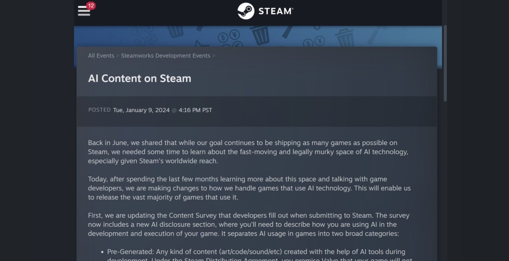 Steam AI Policy Rules