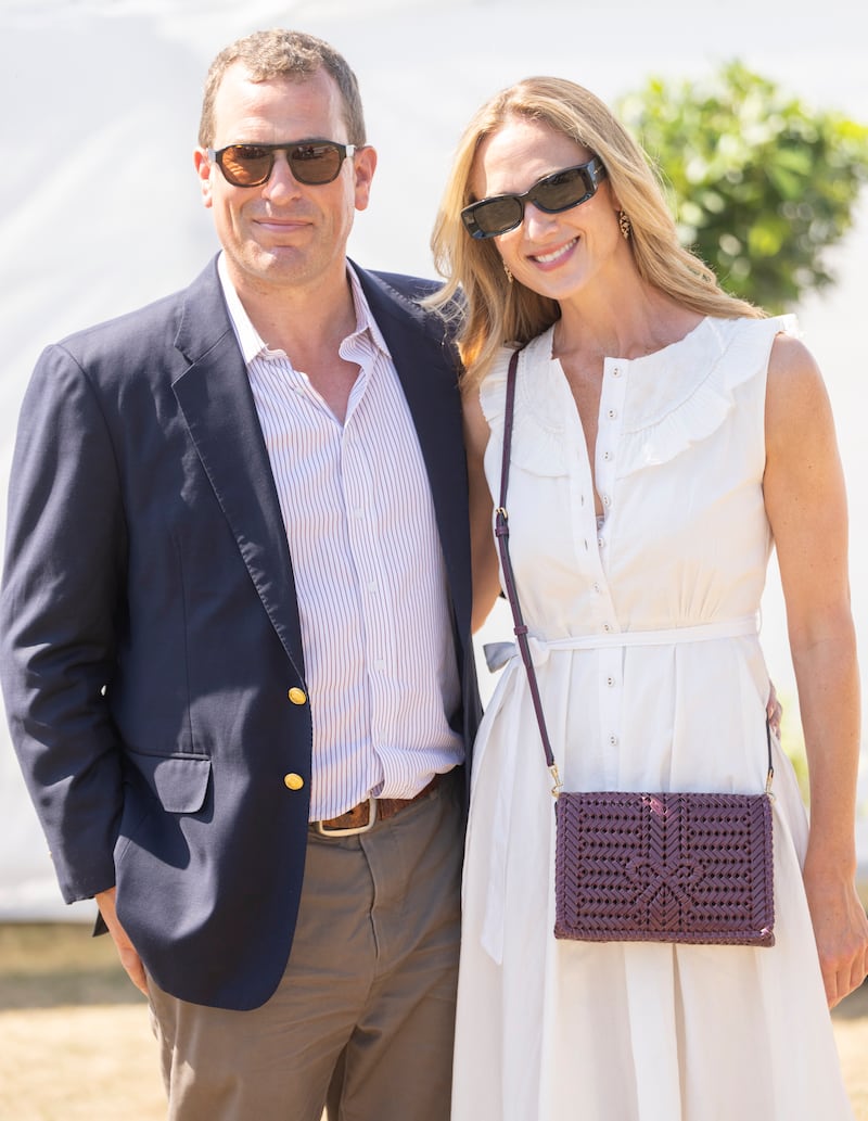 EGHAM, ENGLAND - JULY 11: Peter Phillips and Harriet Sperling attend The Royal Charity Polo Cup 2025 at Guards Polo Club on July 11, 2025 in Egham, England. (Photo by Mark Cuthbert/UK Press via Getty Images)