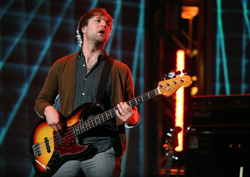 Bassist Mickey Madden of Maroon 5 at the Grammys in 2012.