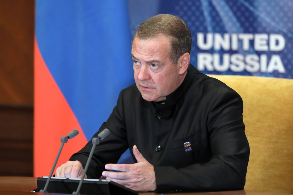 Dmitry Medvedev at a committee meeting.