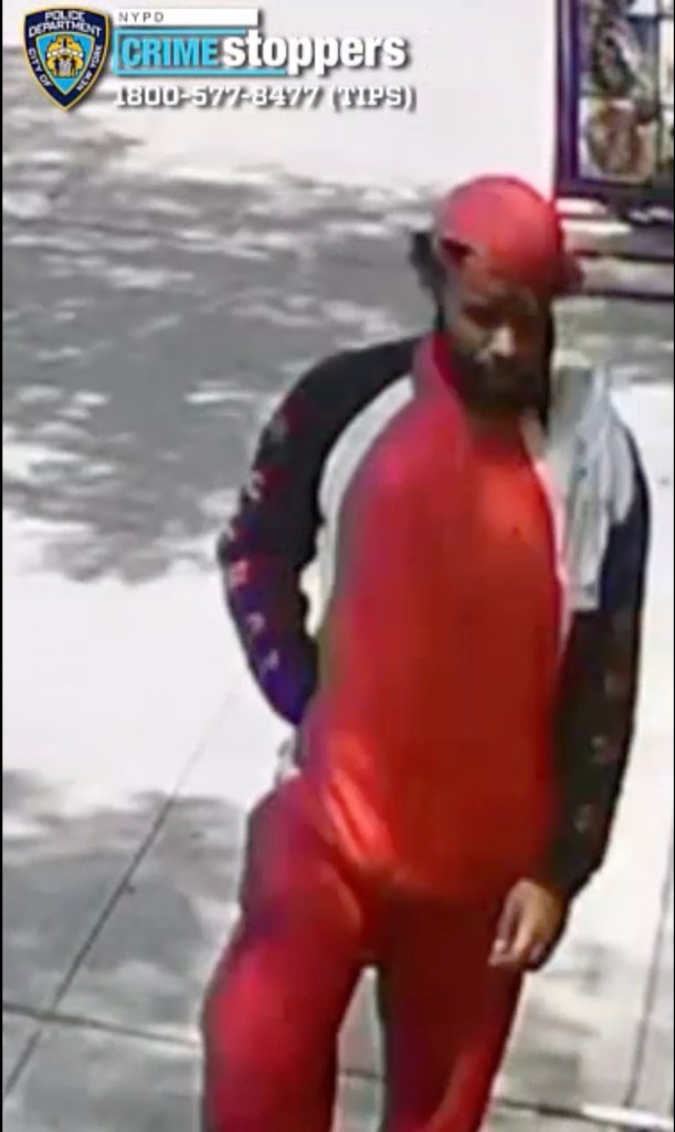 Footage shows Strother strutting with his hand tucked into the pocket of his red sweatpants.