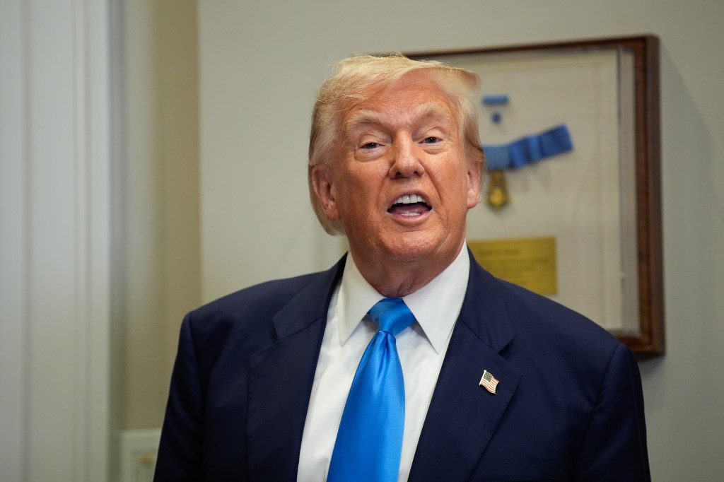 President Donald Trump speaking at the signing of the VA Home Loan Program Reform Act.