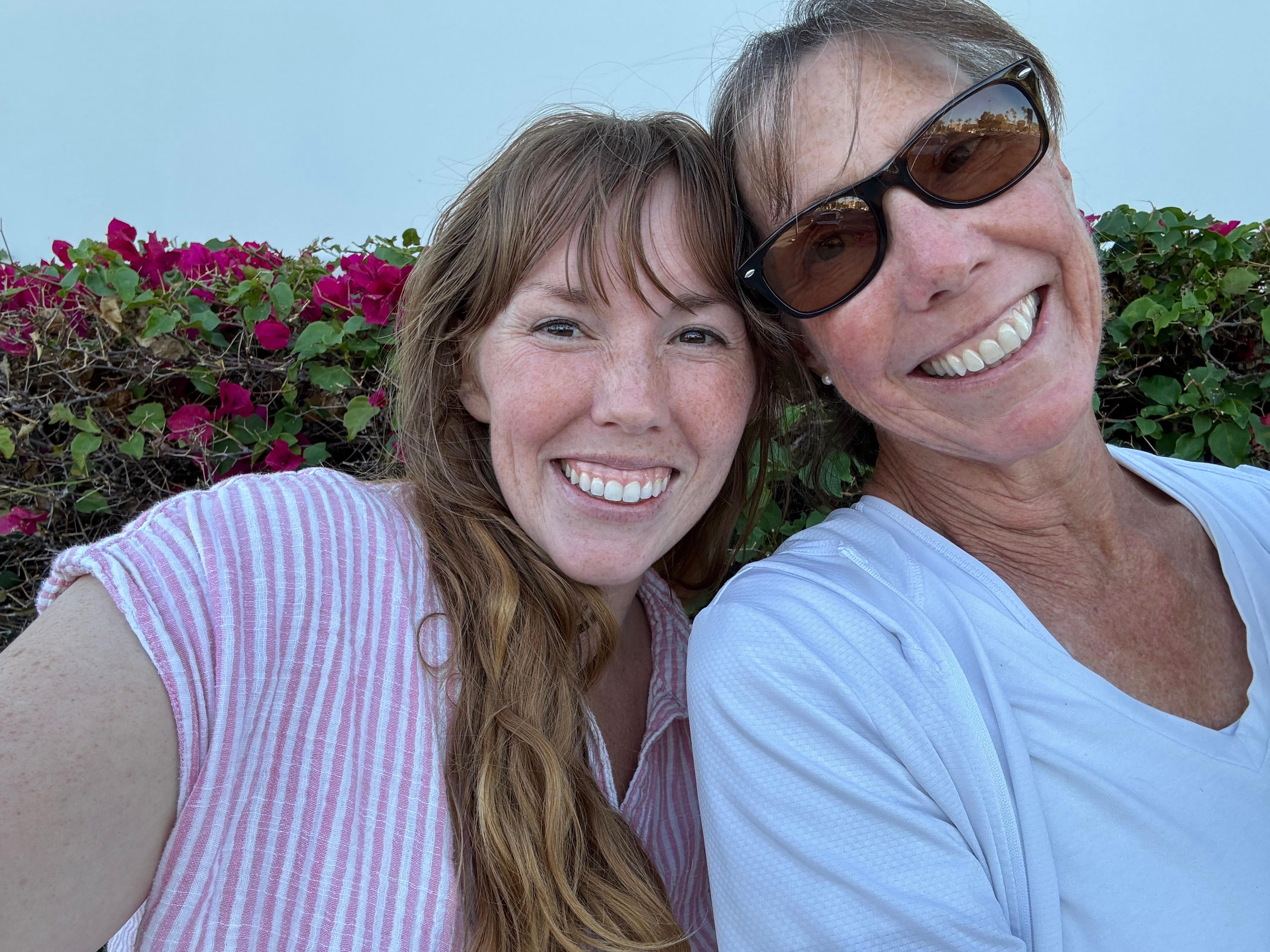 The author and her mom smiling at the camera.