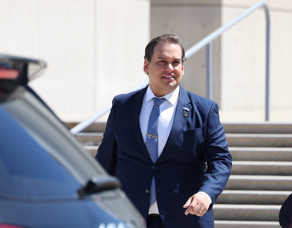 George Santos leaving federal court.