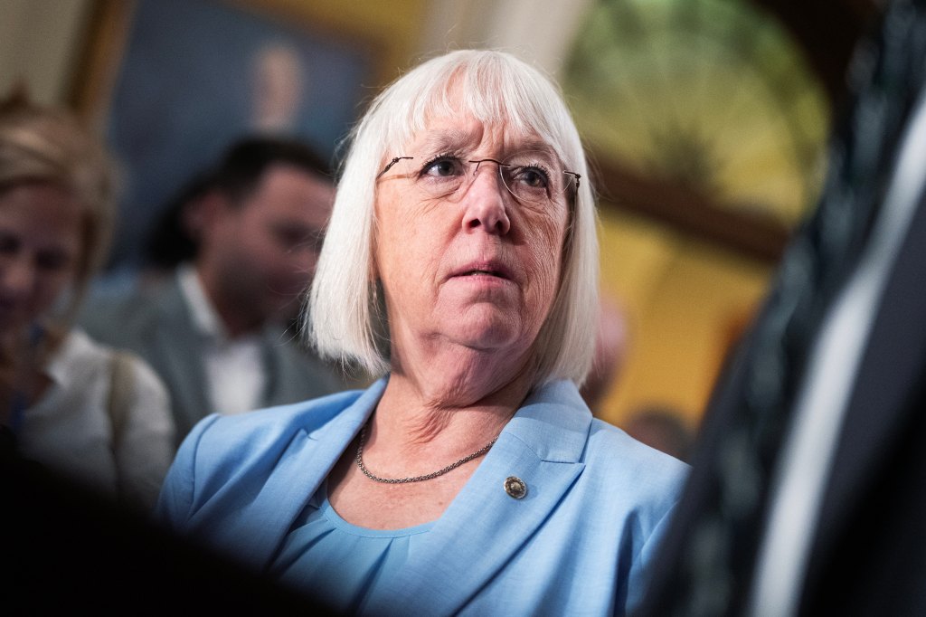 Sen. Patty Murray at a news conference.