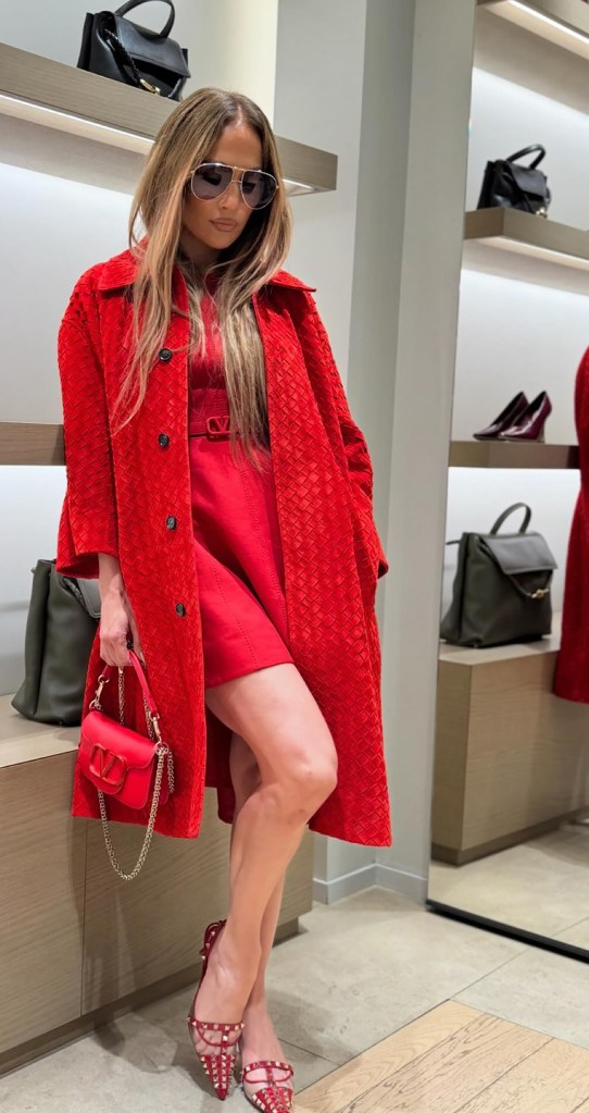 Be my Valentino! Jennifer Lopez is drop red gorgeous in a fave brand.
