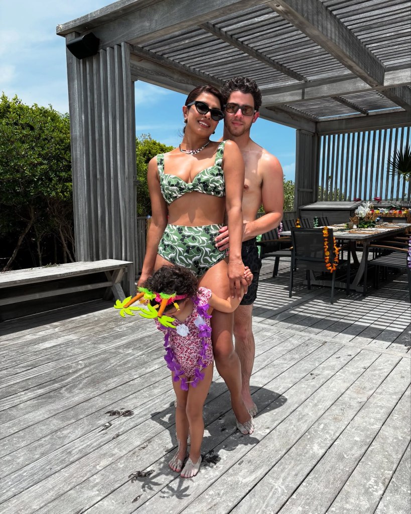 Nick Jonas, wife Priyanka Chopra and their daughter Malti, 3, enjoy a family vacay.
