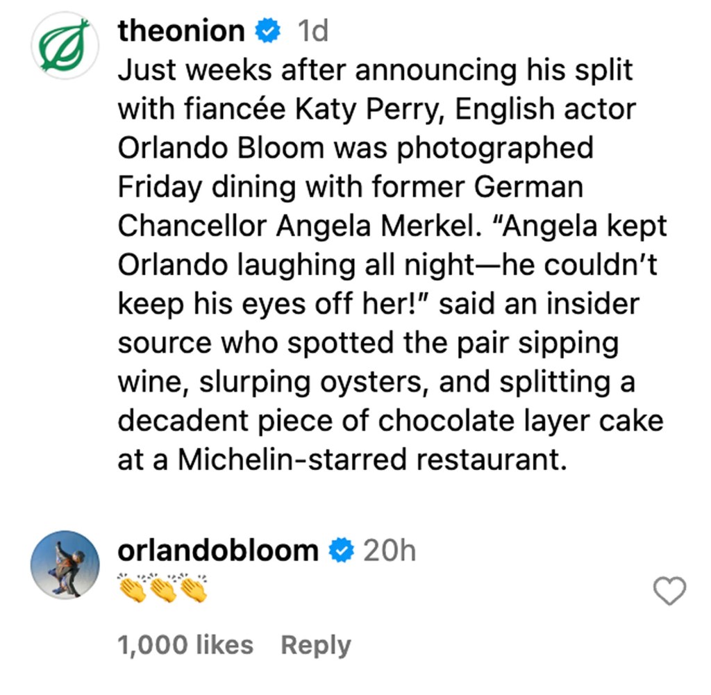 The Onion IG screenshot