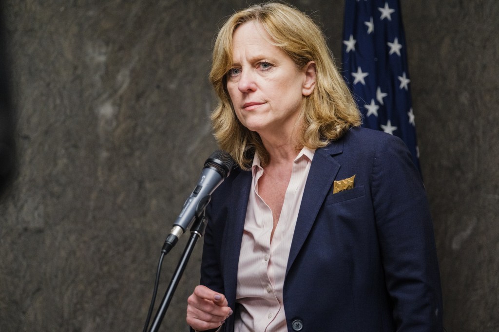 Queens District Attorney Melinda Katz speaking at a sentencing.