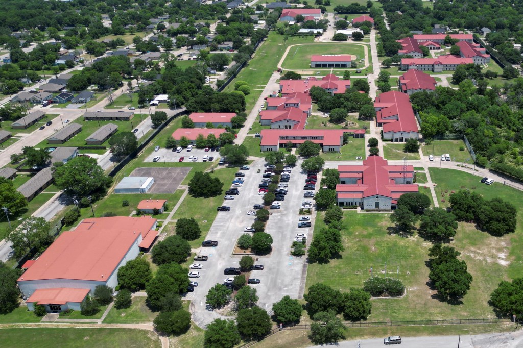 Aerial view of Federal Prison Camp, Bryan, Texas.