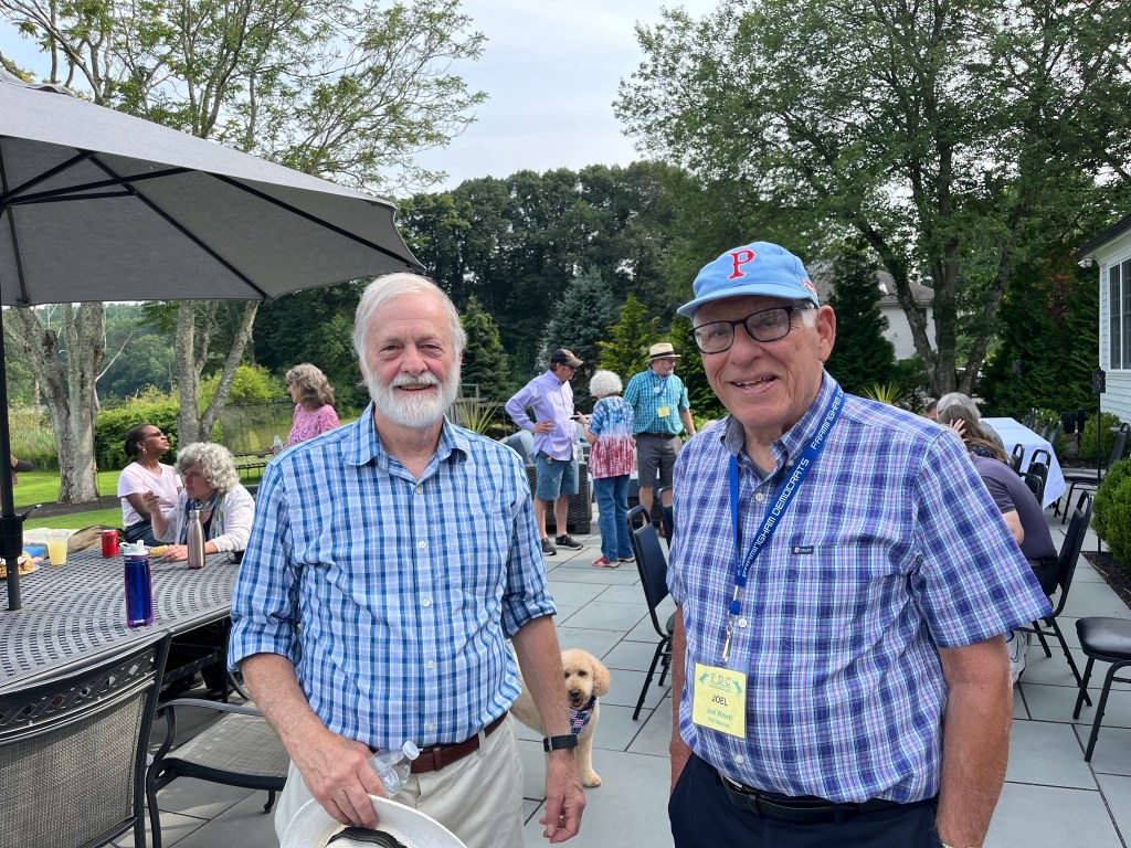 Geoffrey Epstein attends the Framingham Democrats summer barbecue on July 27, 2025.