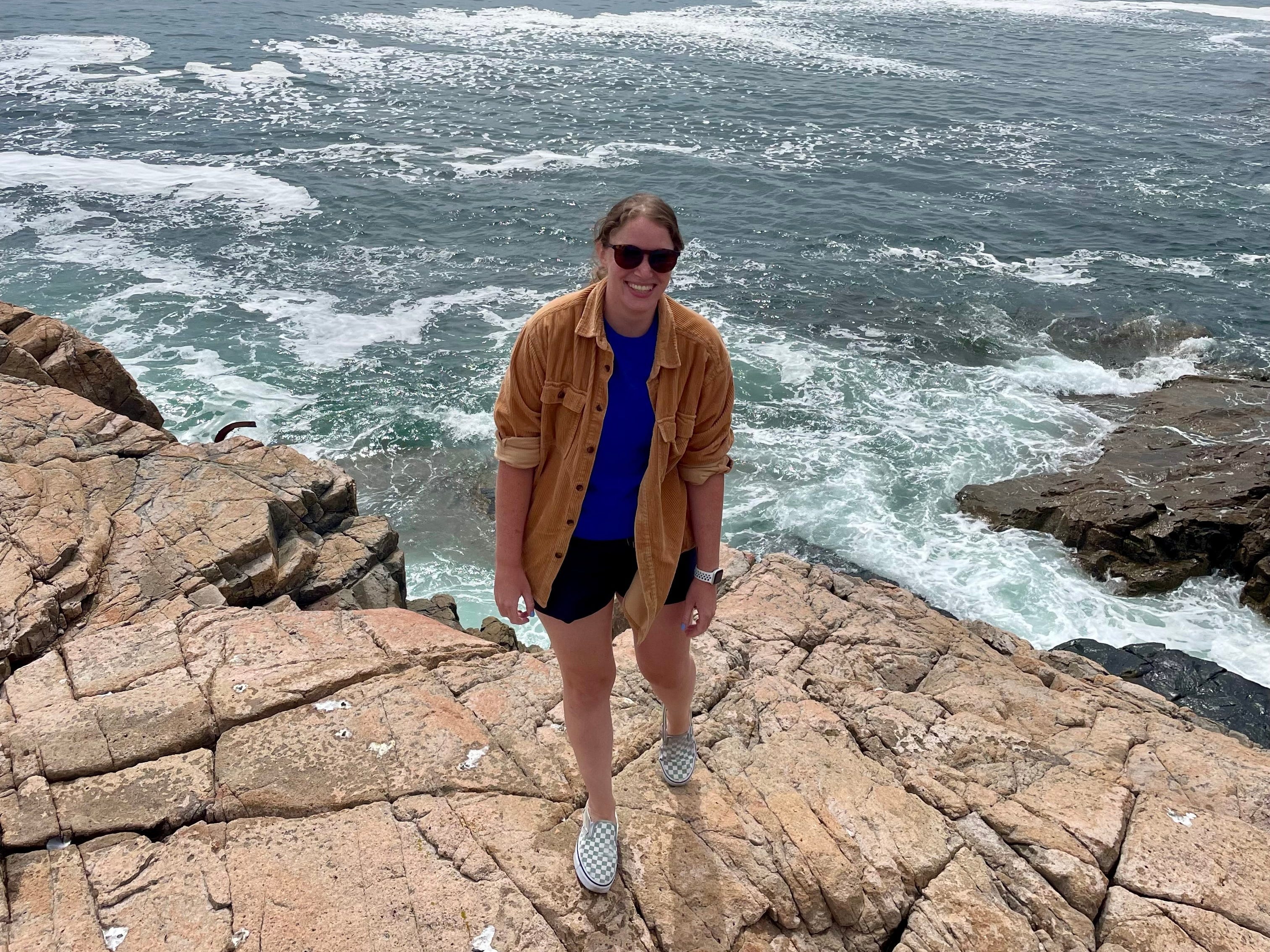 The author on the East Coast by the beach in 2024.