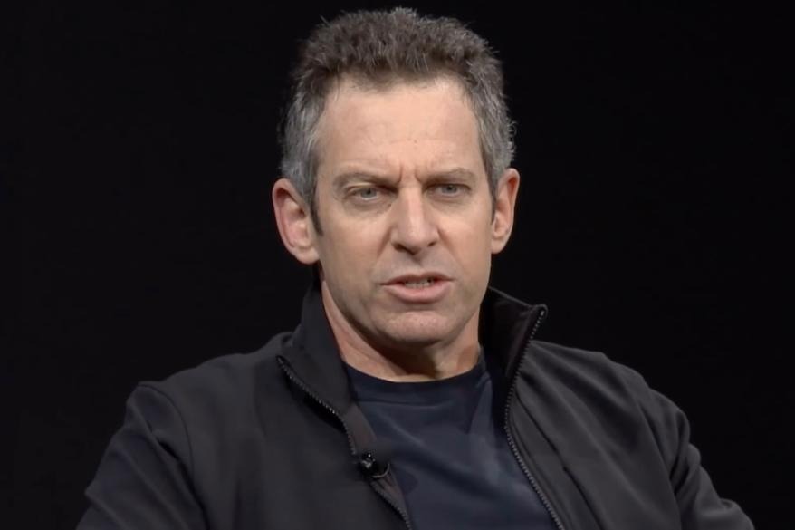 Sam Harris speaking at an event.
