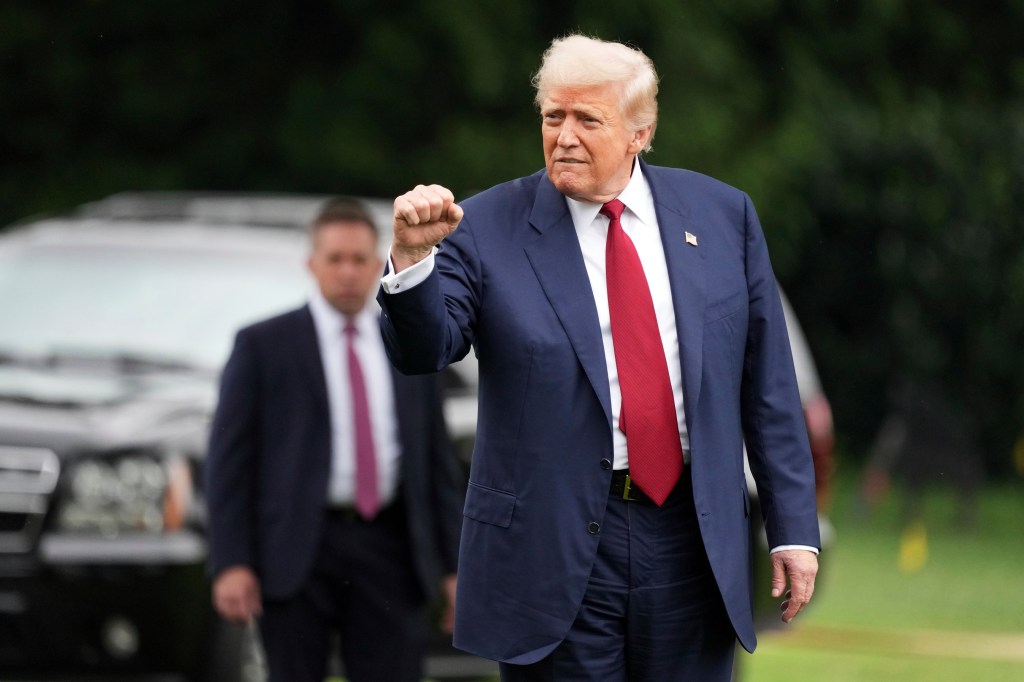 Donald Trump giving a fist pump.