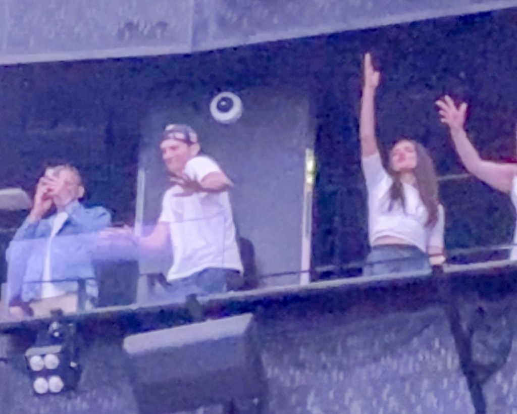 Ashton Kutcher and Mila Kunis at Backstreet Boys concert at the Sphere in Las Vegas
