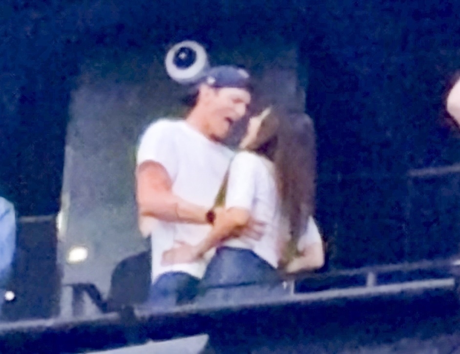 Ashton Kutcher and Mila Kunis at Backstreet Boys concert at the Sphere in Las Vegas