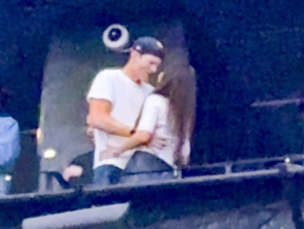 Ashton Kutcher and Mila Kunis at Backstreet Boys concert at the Sphere in Las Vegas