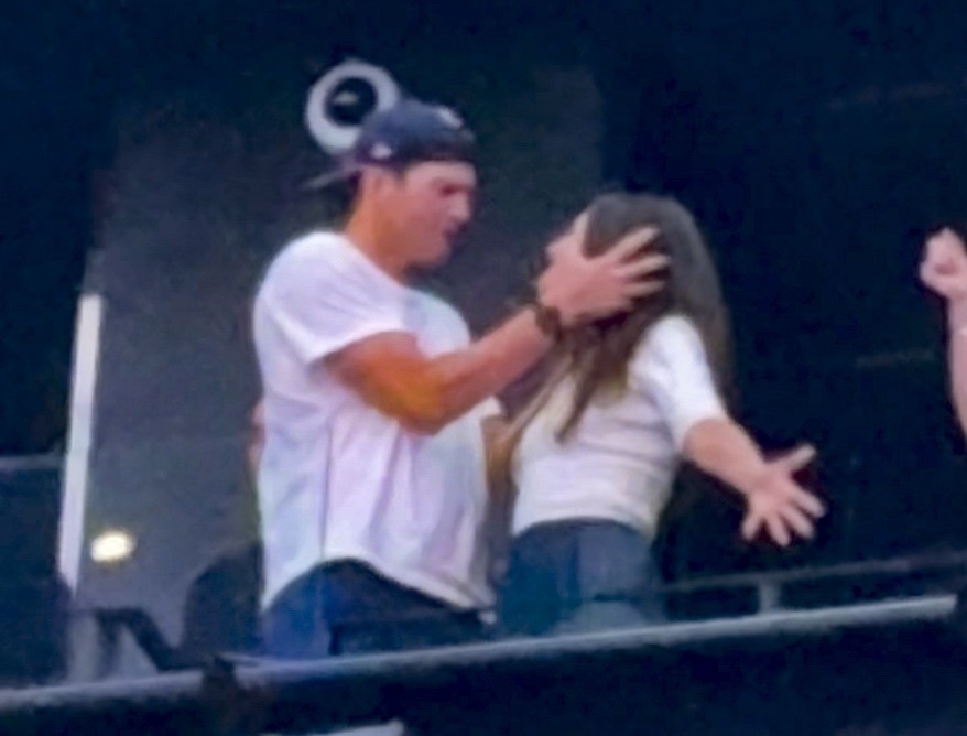 Ashton Kutcher and Mila Kunis at Backstreet Boys concert at the Sphere in Las Vegas