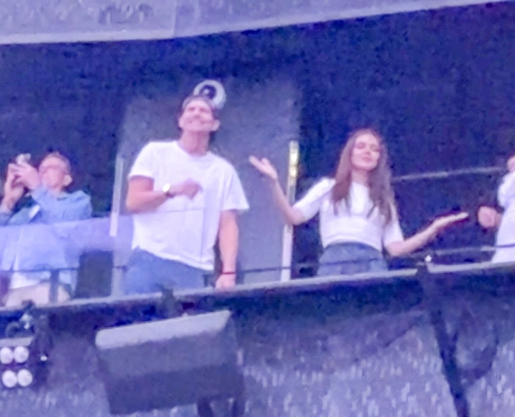 Ashton Kutcher and Mila Kunis at Backstreet Boys concert at the Sphere in Las Vegas