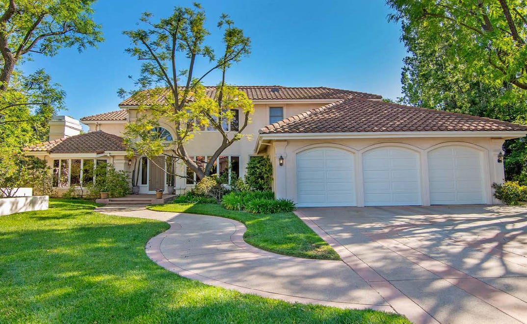 The front exterior of Joel and Kathryn Friedman's house in Southern California.
